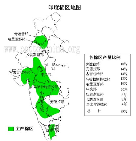 印度棉花分布图图片